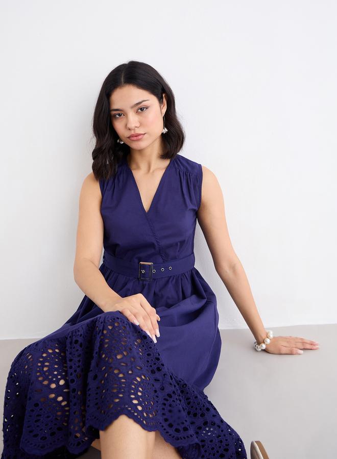 ستايلي فستان ميدي بنسيج شيفلي - Image 3