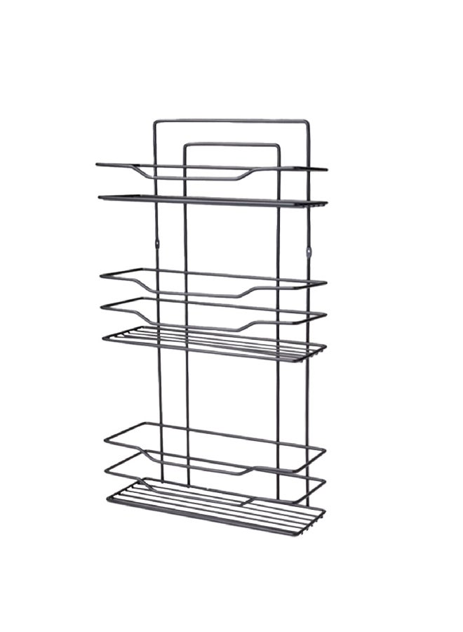 Primanova 3-Tier Elegant and Modern Design Fest Bath Wall Shelf Black 12.8 x 55 x 30.4 cm D-05248