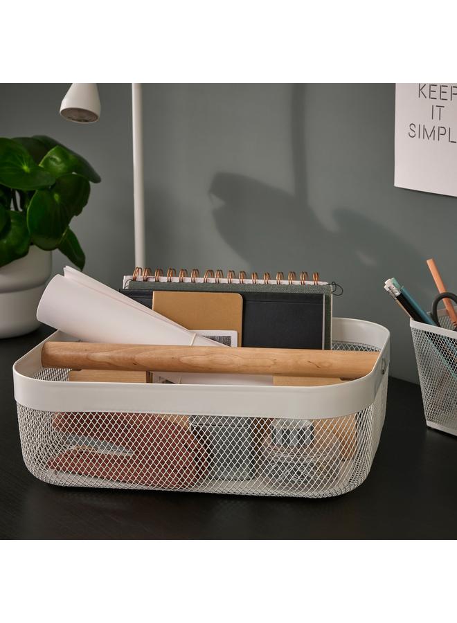 زبون سلة مع مقصورات، بيضاء، 33X24X11 سم - Image 2