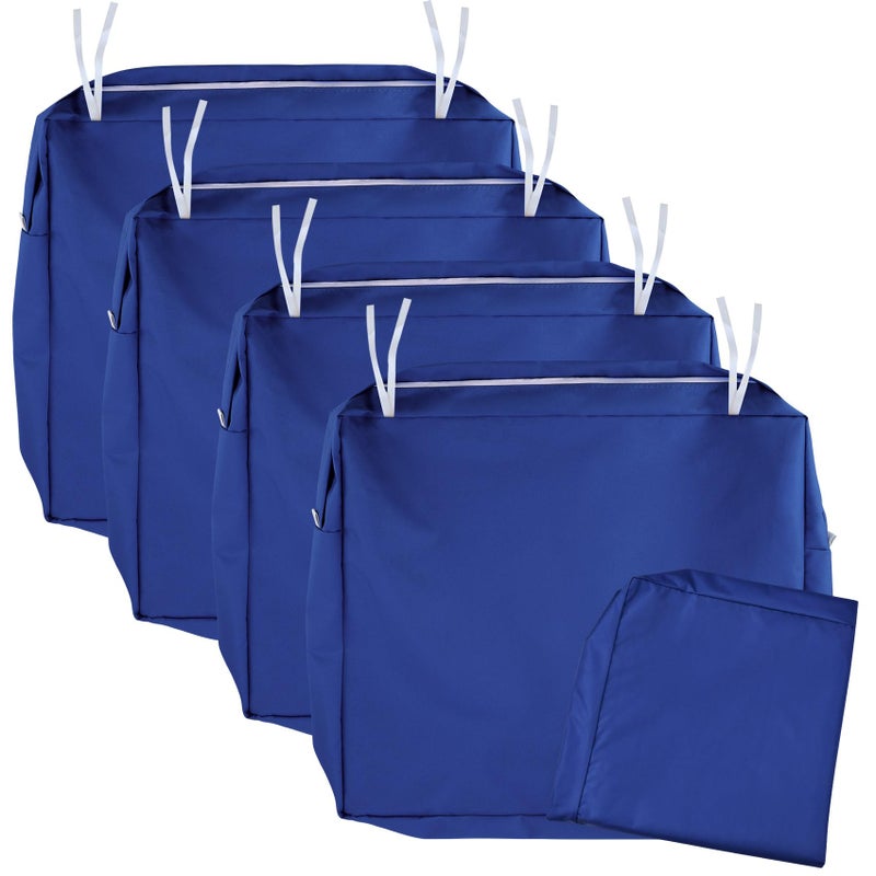 NettyPro Outdoor Cushion Covers 24 x 24 inch Waterproof Patio Furniture Chair Seat Cushion Covers with Zipper and Tie, Replacement Cover Only, Navy - Image 1