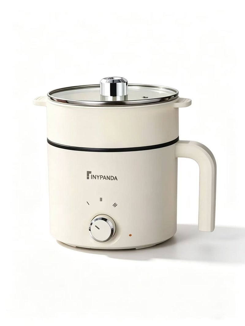 Tiny Panda Multi-Function Electric Mini Pot - 1.8L Compact Cooker for Steaming, Frying, Boiling & Hot Pot |  1-2 Person Use - Image 1