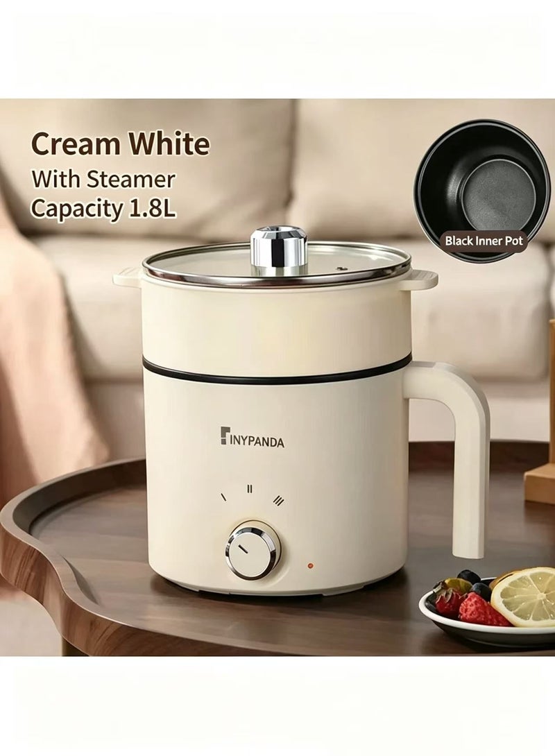 Tiny Panda Multi-Function Electric Mini Pot - 1.8L Compact Cooker for Steaming, Frying, Boiling & Hot Pot |  1-2 Person Use - Image 2