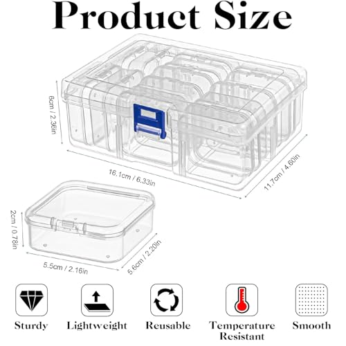 Gozaqe 15 Pcs Jewellery Organizers Box Set,Organizer Storage Box Plastic for Earrings,Jewellery,Necklace,Beads,Used for Storing DIY Craft Organizers(1 Big + 14 Small) - Image 2