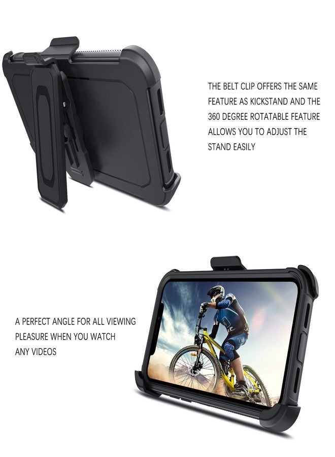 بنتوبين جراب BENTOBEN لهاتف iPhone 11، جراب هاتف لهاتف iPhone 11، جراب متين ثلاثي الطبقات مقاوم للصدمات، غطاء واقٍ كامل للجسم مصنوع من مادة البولي كربونات الصلبة الهجينة، مناسب للرجال والأولاد، مزود بمسند وحافظة حزام، أسود - Image 4