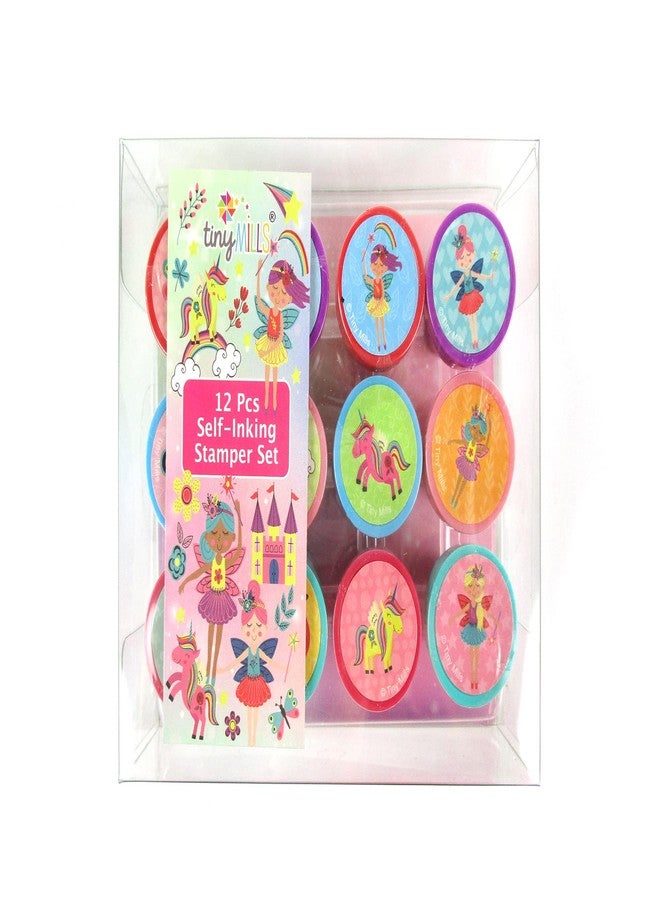 TINYMILLS 12 Pcs Magical Fairies Garden Fairies Stamp Kit for Kids - Farm Animals Barnyard Self Inking Stamps Gift Party Favors Multi - Image 2