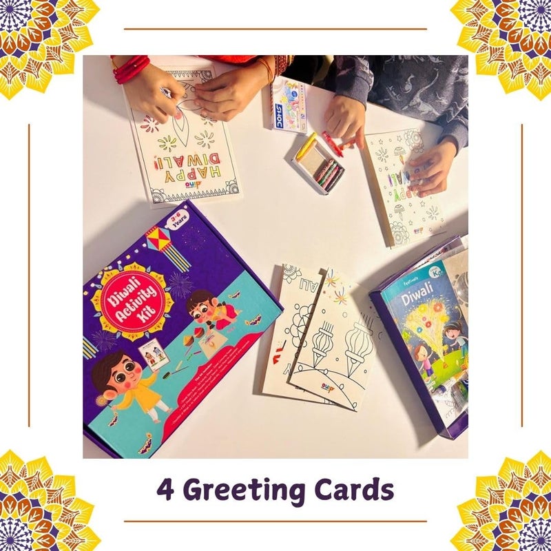 Learning Dino Diwali Art and Craft Kit for Kids | Diwali Gift for Kids Age - 3,4,5,6,7,8 - Image 2