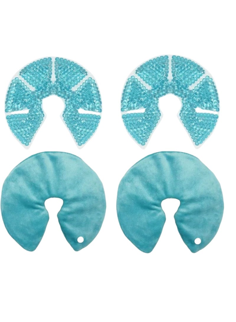 joybuy 2 Pieces Breast Therapy Ice Pack, Breastfeeding Gel Pad, Nursing Pain Relief for Mastitis, Nipple Pain Relief breastfeeding, plugged ducts, Lactation Pain, Engorgement and mastitis (Blue) - Image 1