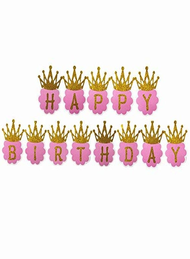 SOI Happy Birthday Toy Banner Set (Pink Glitter Crown) - Image 3