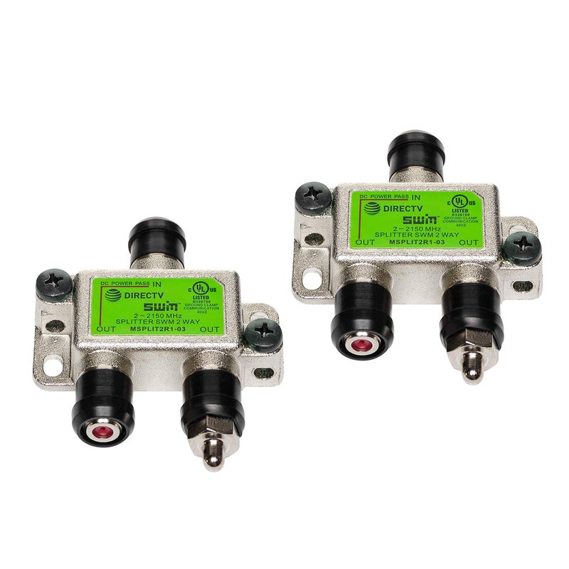 Directv SWM Approved 2-Way Wide Band Splitter (2-Pack) - Image 1