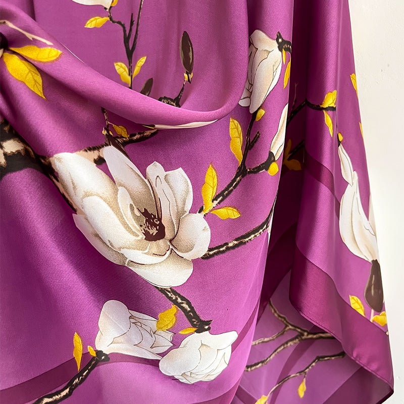 2025 Export Imitation Silk Pullover Shawl Spring and Summer New Round Neck Cloak and Fashion Versatile Shawl - Image 5