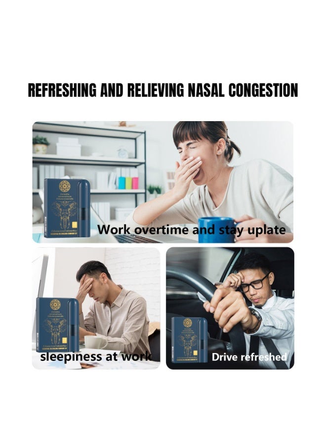 عبوتان، عصا أنف بنكهة الليمون والنعناع مزدوجة الاستخدام، لتخفيف احتقان الأنف وتدليك بالرول، تعزز اليقظة أثناء القيادة - Image 3