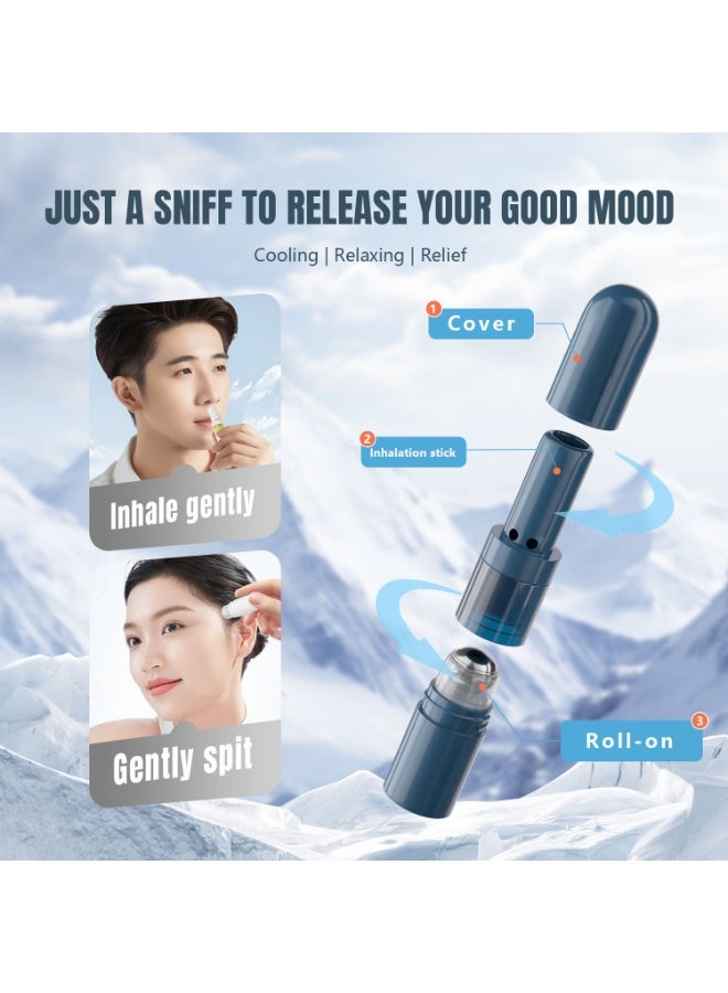 عبوتان، عصا أنف بنكهة الليمون والنعناع مزدوجة الاستخدام، لتخفيف احتقان الأنف وتدليك بالرول، تعزز اليقظة أثناء القيادة - Image 4