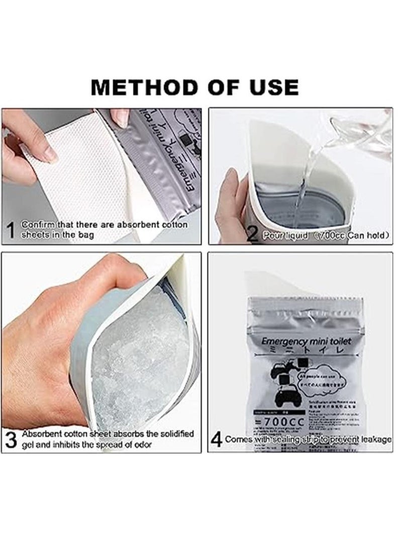 Disposable Emergency Urinal Bag,20 PCS Portable Camping Pee Bags, Travel Pee Bags, Traffic Jam Emergency Portable Urine Bag, Vomit Bags, for Men Women Kids Children Patient  - Image 2