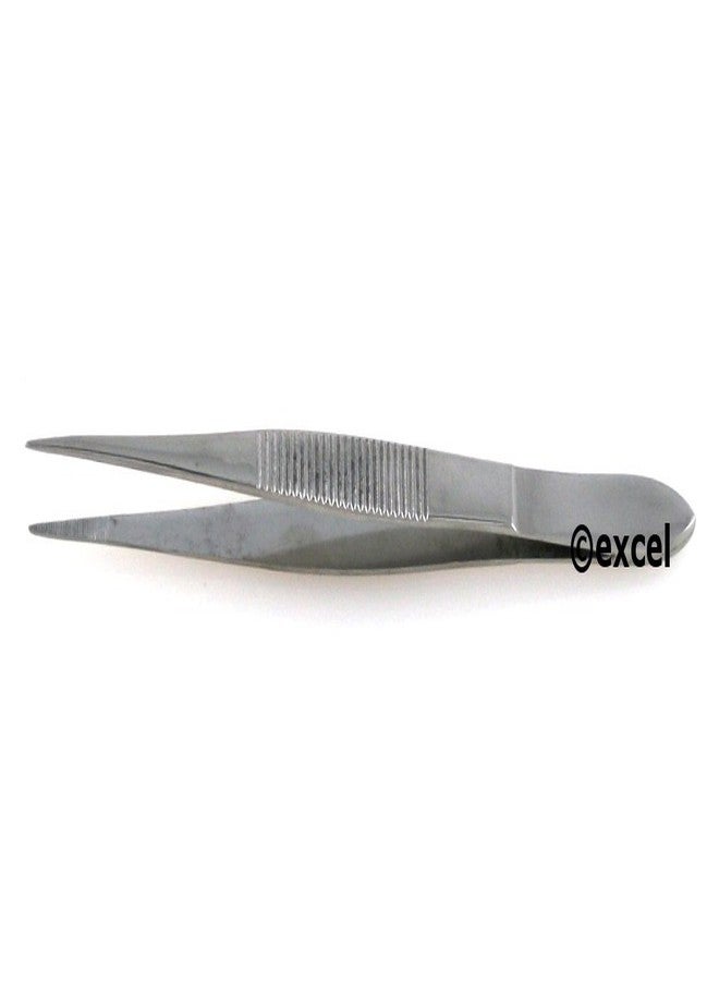 Splinter Tweezers Serrated Fine Point Splinter Removal Tweezers - SurgicalExcel (3.5"