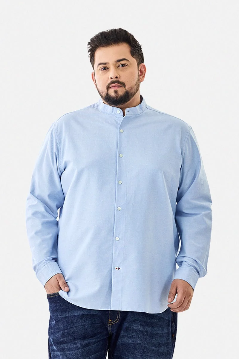 سنيتش قميص قطني % مقاس كبير بياقة ماندرين