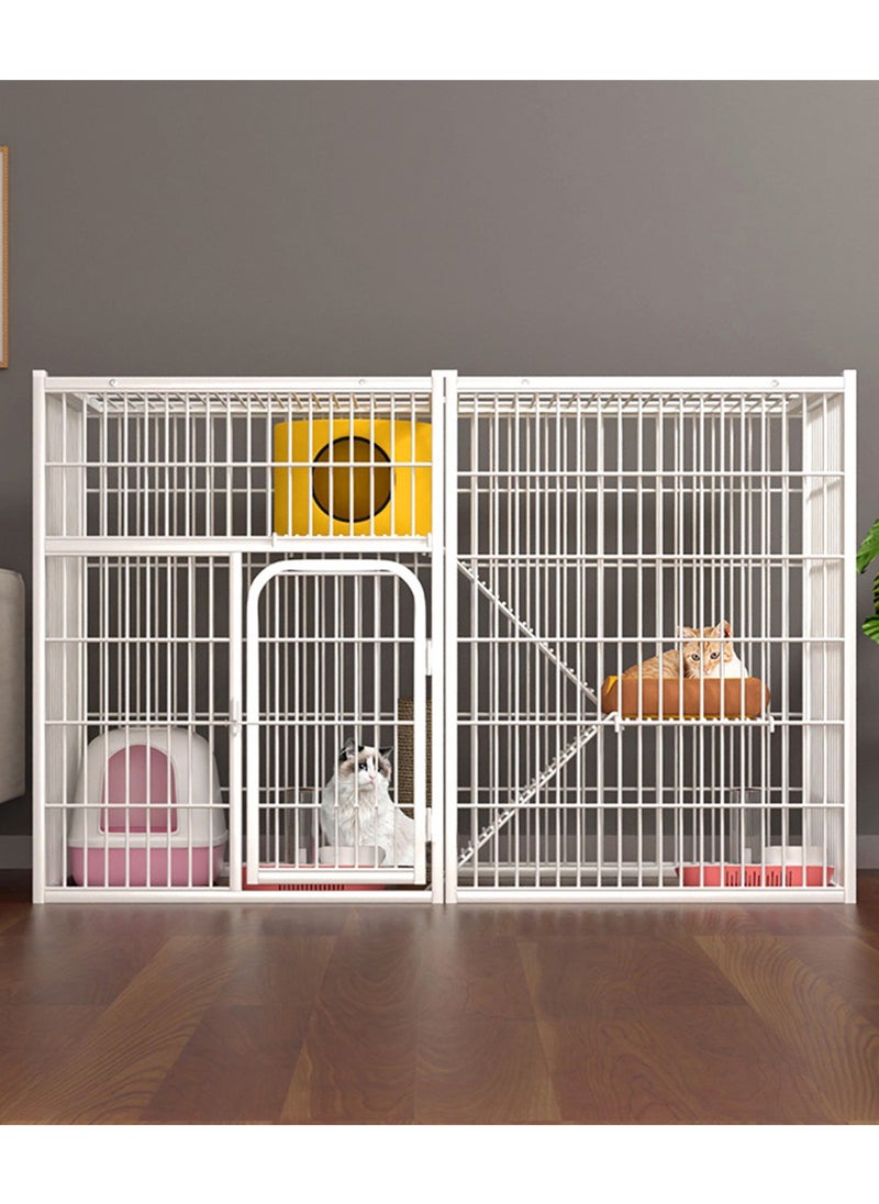 Kidle Cat Cage Extra Large Free Space Cat Cage Villa Triple Household Cat House Cat Cabinet Cat Nest Cat Climbing Shelf  - Image 1