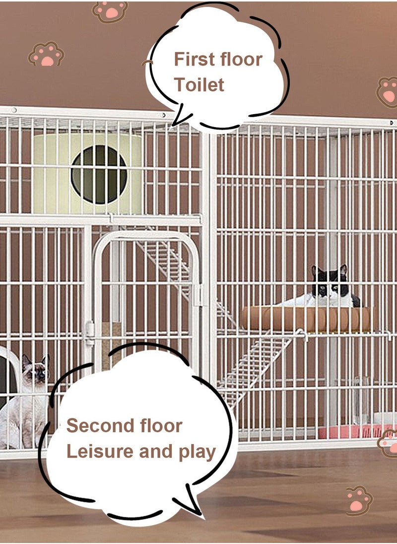 Kidle Cat Cage Extra Large Free Space Cat Cage Villa Triple Household Cat House Cat Cabinet Cat Nest Cat Climbing Shelf  - Image 5