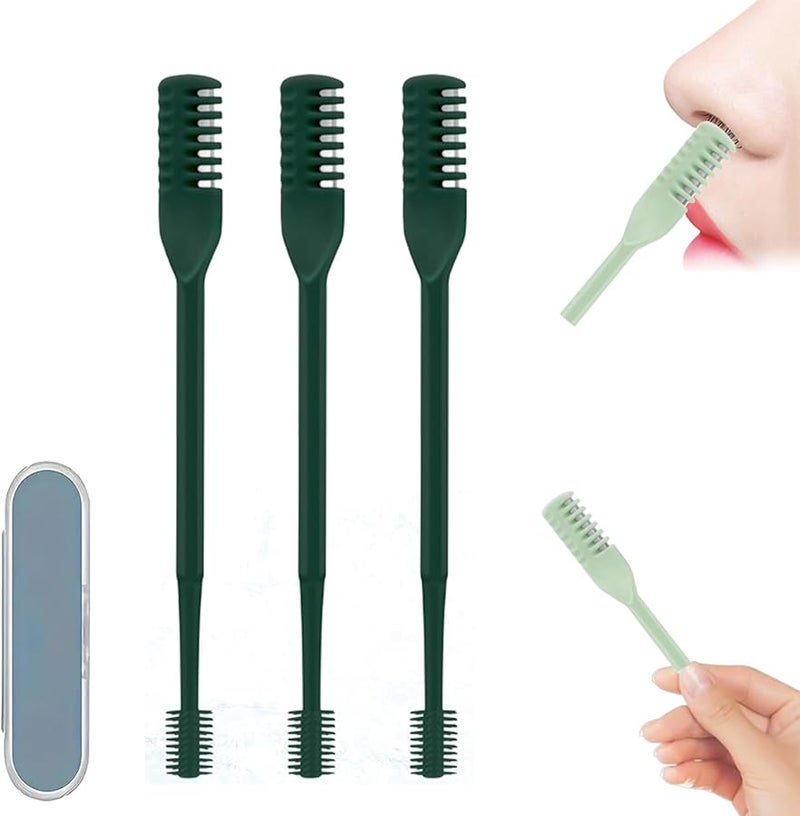 2025 Upgraded 2 In 1 Manual Nasal Hair Trimmer With Storage Box 360 Rotating Nose Hair Removal Tool For Men And Women Size 3 - Image 1
