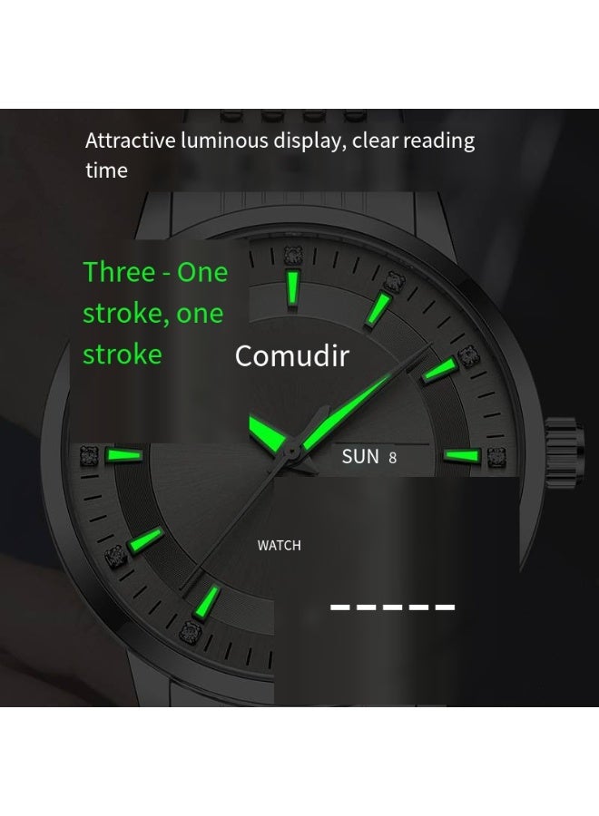 general Fully automatic mechanical men's watch, men's waterproof, resistant to moisture, luminous, double date display, calendar function - Image 2