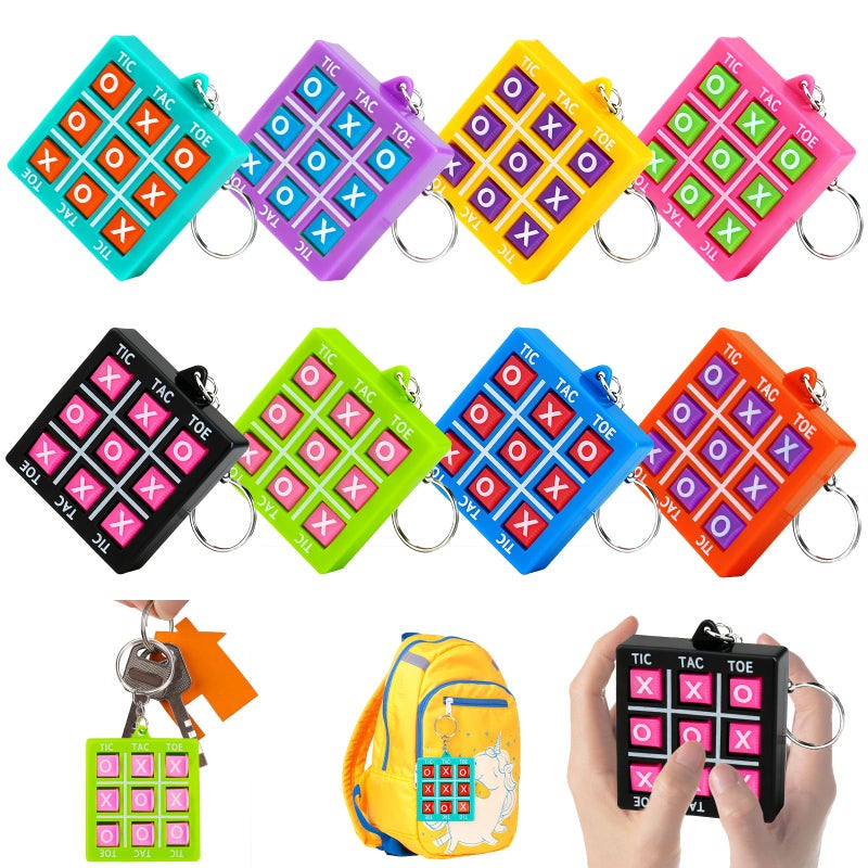 Basytodio 16PCS Tic Tac Toe Game Birthday Party Favors Goodie Bags Stuffers for Kids 35 48 812 Summer End of Year Student Gifts from Teacher Classroom Treasure Carnival Prize Box Return Gift Pinata Keychain - Image 2