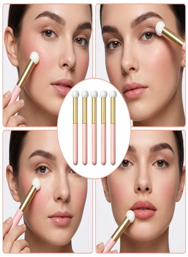 Eldraqth 5 Pcs Foundation Sponge Powder Brush, Mushroom Makeup Sponge Brush with Handle Concealer Sponges Brushes Eye Makeup Applicator Round Head Brightening Brushes for Women Girls - Image 5