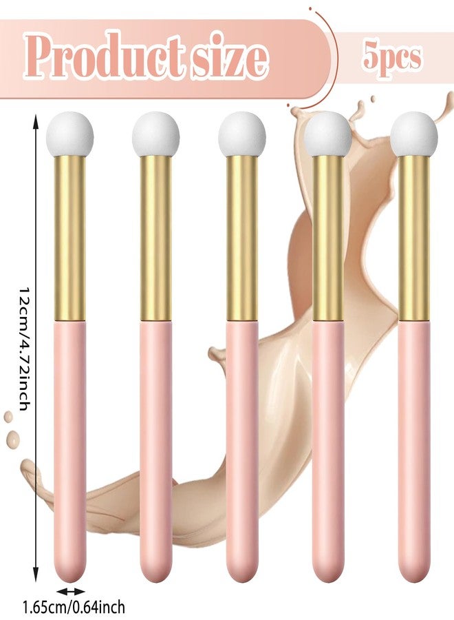 Eldraqth 5 Pcs Foundation Sponge Powder Brush, Mushroom Makeup Sponge Brush with Handle Concealer Sponges Brushes Eye Makeup Applicator Round Head Brightening Brushes for Women Girls - Image 2