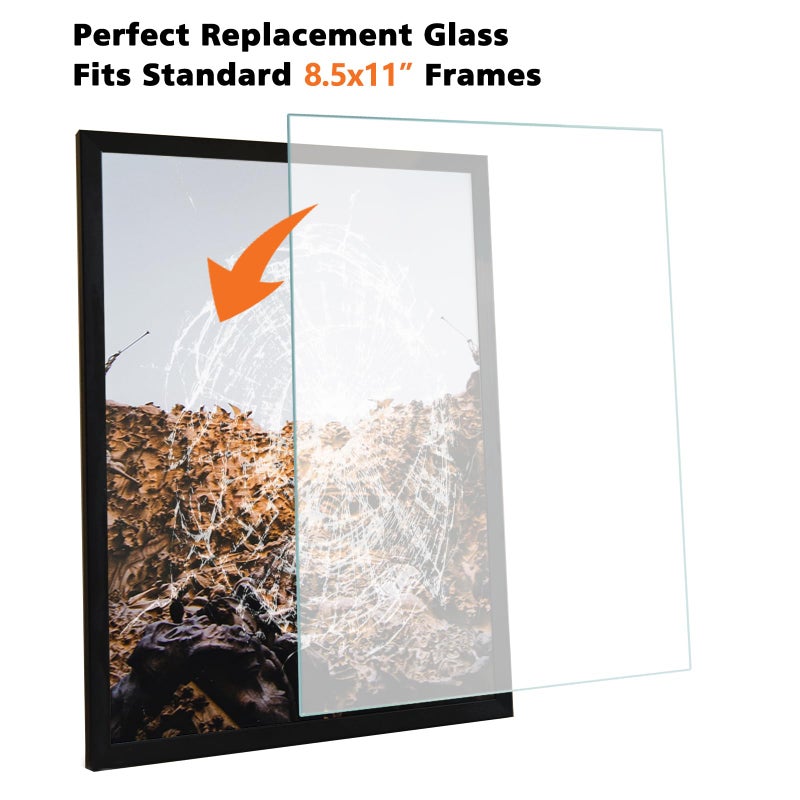 Egofine 8.5x11 Heat-Strengthened Glass Replacement for Picture Frame (Crystal Clear  2 Pack)  Replacement Glass for 8.5 by 11 Photo Frame  Semi-Tempered Glass Cover Sheet - Image 3