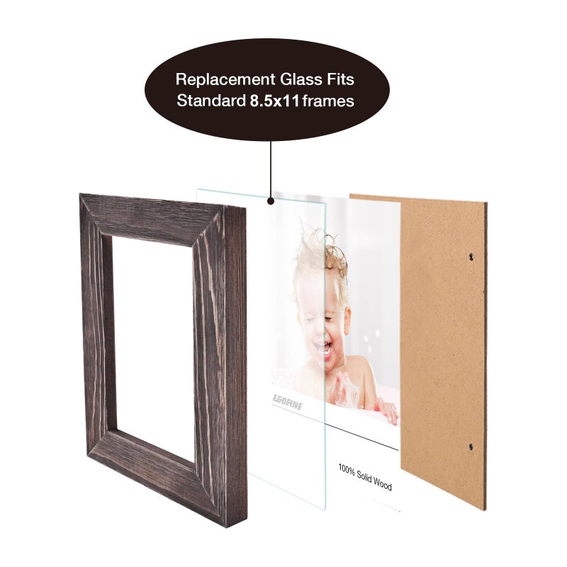 Egofine 8.5x11 Heat-Strengthened Glass Replacement for Picture Frame (Crystal Clear  2 Pack)  Replacement Glass for 8.5 by 11 Photo Frame  Semi-Tempered Glass Cover Sheet - Image 4