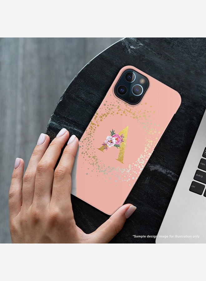 Stylizedd Monogram Tough Cover for Apple iPhone 12 Pro Case Custom Initials Letter Floral Pattern Tough Pro Dual Layer hybrid PC inner TPU protection Alphabet- P (Rose Pink) - Image 2