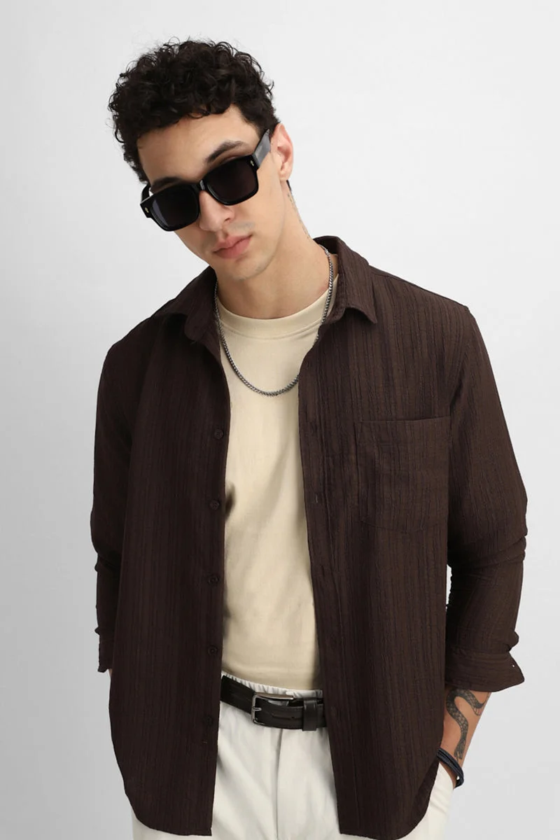SNITCH Stretch Textured Regular Fit Shirt