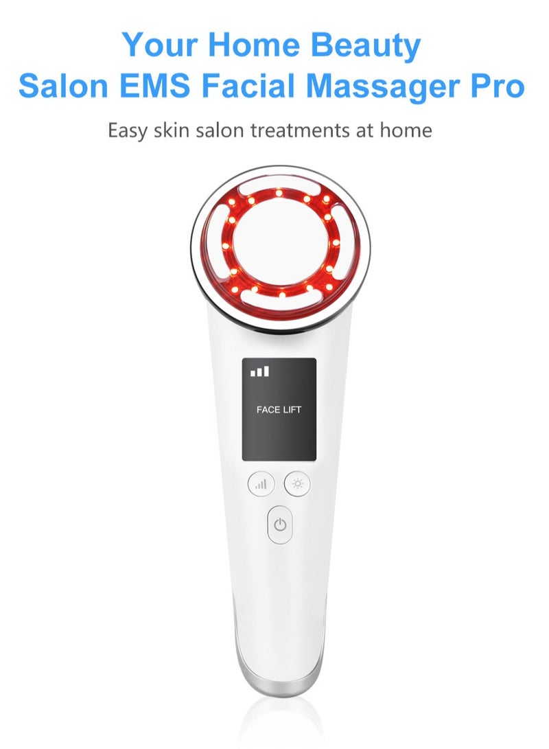 Generic Hot&Cold Pulse Beauty Device with Base High-frequency Vibration Clean Absorb Colorful Light Electric Muscle Stimulation Micro-current Pulse Beauty Instrument - Image 4
