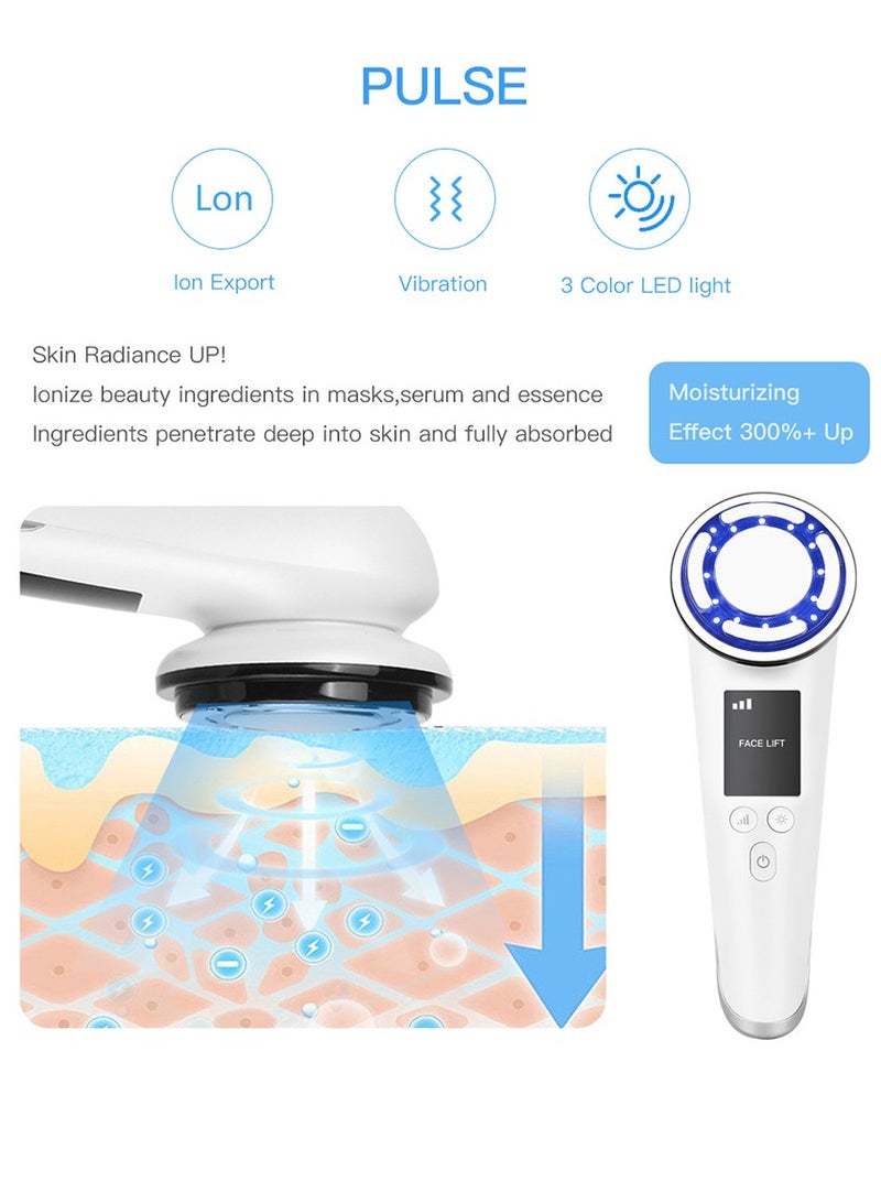 Generic Hot&Cold Pulse Beauty Device with Base High-frequency Vibration Clean Absorb Colorful Light Electric Muscle Stimulation Micro-current Pulse Beauty Instrument - Image 5