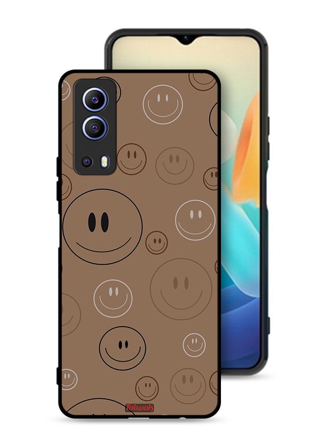 Tolwak Vivo Y72 5G Protective Case Cover Smiley Faces Pattern - Image 1