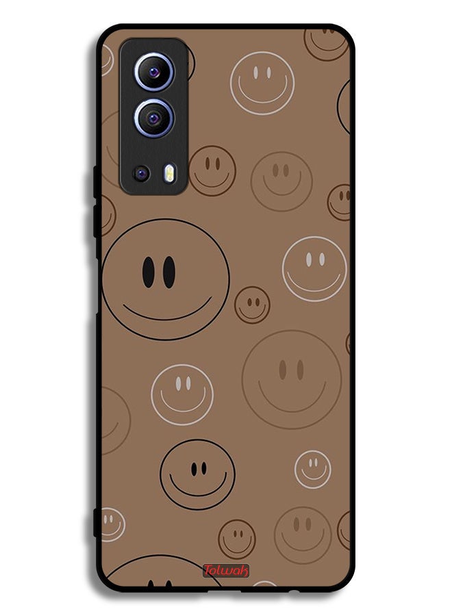 Tolwak Vivo Y72 5G Protective Case Cover Smiley Faces Pattern - Image 2