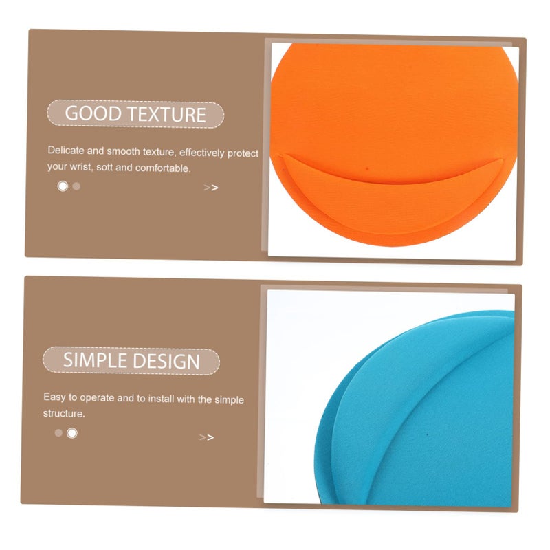 Ergonomic Mouse Pad Set With Wrist Rest 2Pcs Round Design Small Size For Laptop Office - Image 4