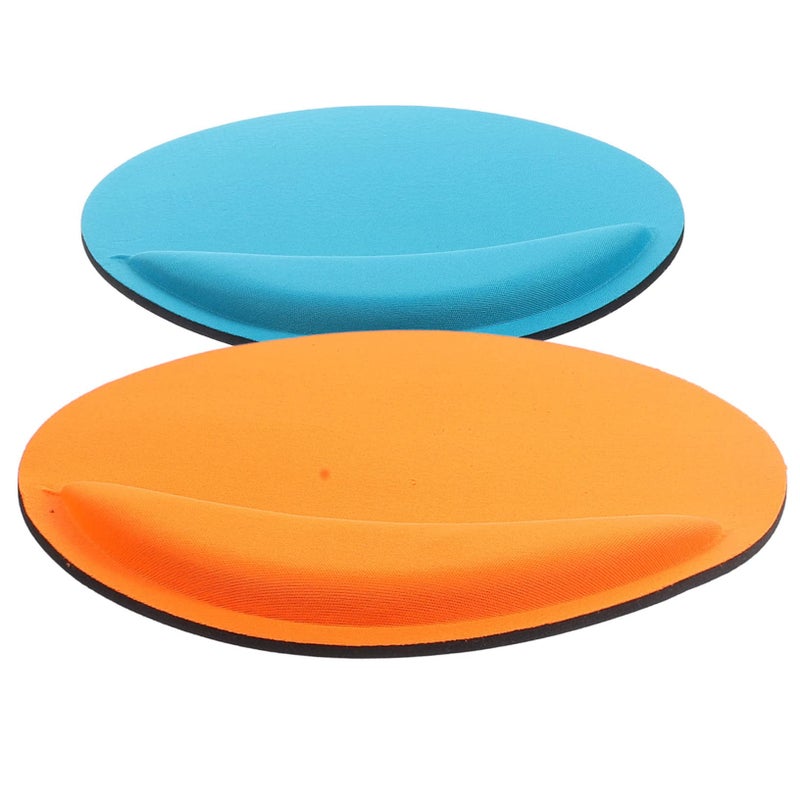 Ergonomic Mouse Pad Set With Wrist Rest 2Pcs Round Design Small Size For Laptop Office - Image 2