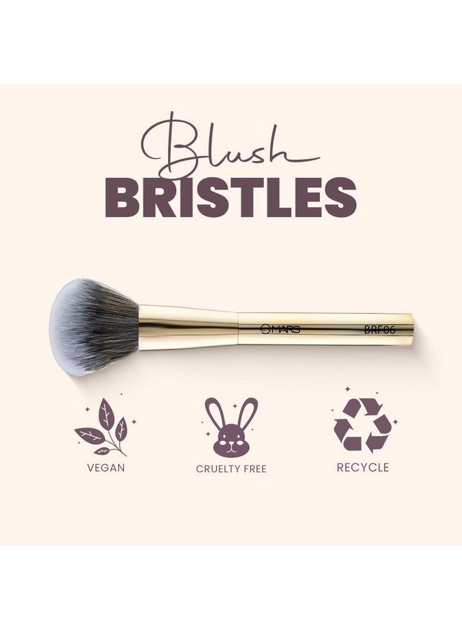 Mars MARS Artist's Arsenal Professional Blush Brush | Feather Soft Bristle | Suitable for Powder, Cream & Liquid | Precise Synthetic Bristles | Luxe Design Makeup Brush (Golden) - Image 5
