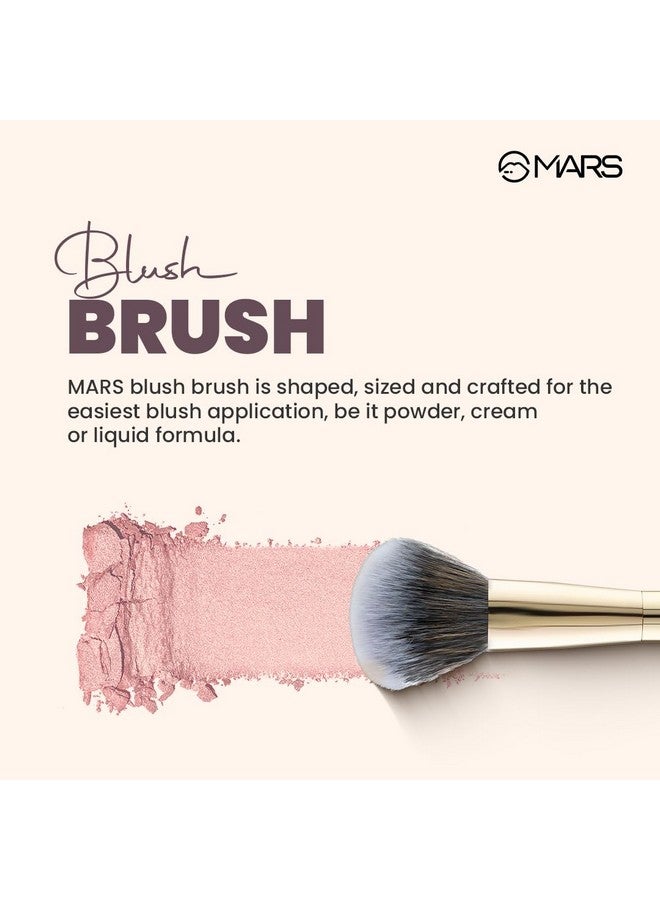 Mars MARS Artist's Arsenal Professional Blush Brush | Feather Soft Bristle | Suitable for Powder, Cream & Liquid | Precise Synthetic Bristles | Luxe Design Makeup Brush (Golden) - Image 4