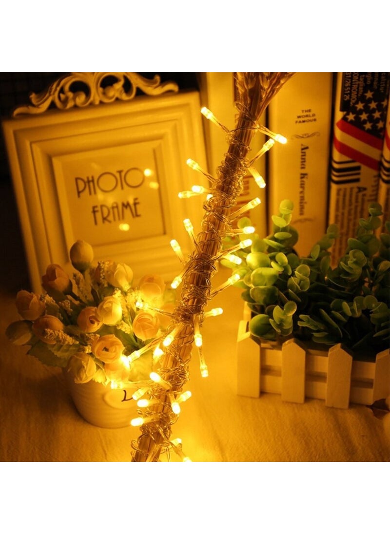 Miss Duru 10 Meters 100 LEDs 8 Function Decorative Floor Lamp Yellow Lamp-12x 6cm  - Image 1
