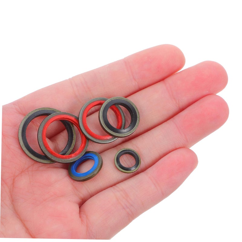 100 Pcs Aluminum Rubber Oil Drain Plug Gasket Seals Assortment For Most Automotive Engines - Image 5