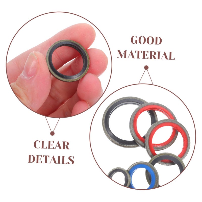 100 Pcs Aluminum Rubber Oil Drain Plug Gasket Seals Assortment For Most Automotive Engines - Image 4