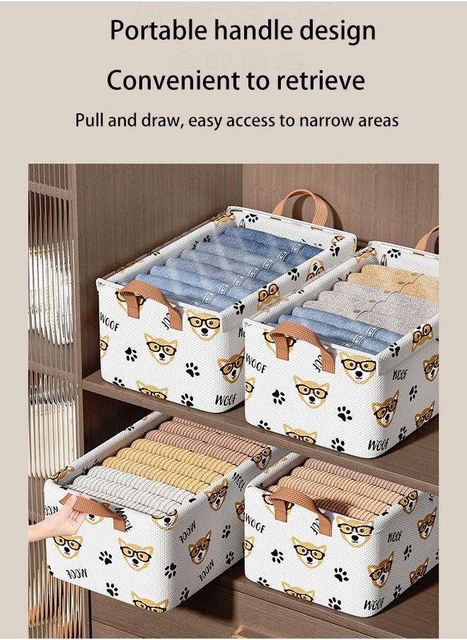 Miya - Clothing Storage Box with Lid,Foldable Fabric Dustproof Storage Box with Flip Cover, Suitable for Family Bedroom Wardrobe Office Storage Box - Image 1