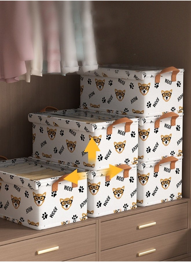 Miya - Clothing Storage Box with Lid,Foldable Fabric Dustproof Storage Box with Flip Cover, Suitable for Family Bedroom Wardrobe Office Storage Box - Image 1