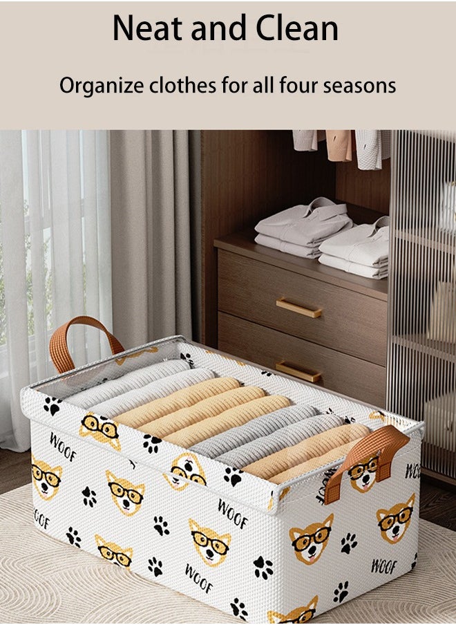 Miya - Clothing Storage Box with Lid,Foldable Fabric Dustproof Storage Box with Flip Cover, Suitable for Family Bedroom Wardrobe Office Storage Box - Image 1