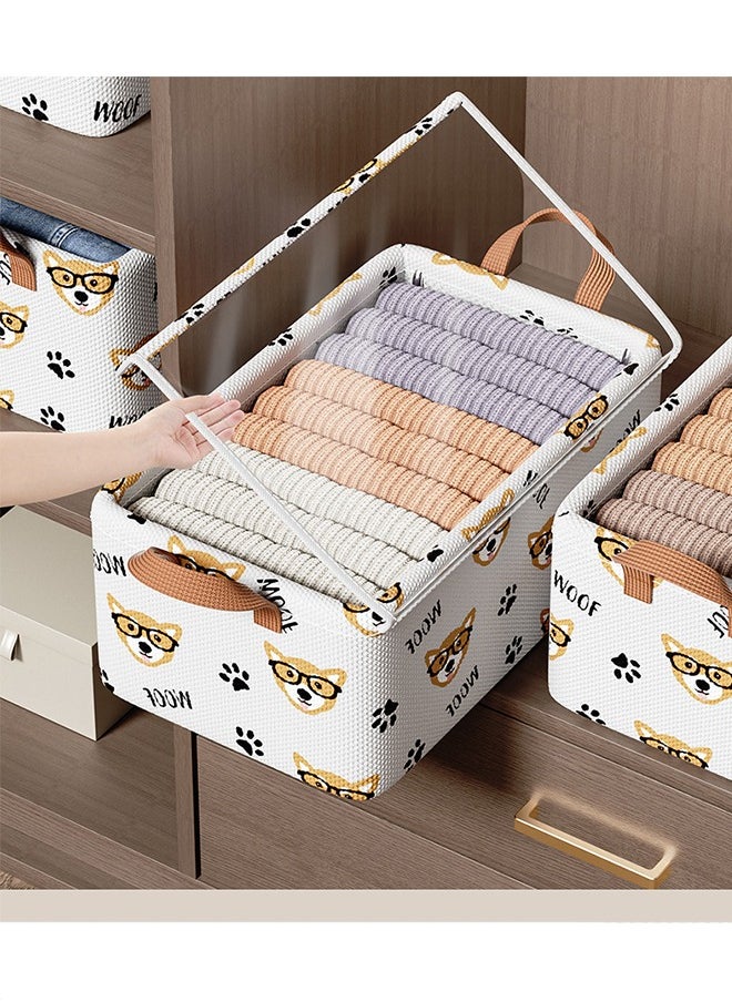Miya - Clothing Storage Box with Lid,Foldable Fabric Dustproof Storage Box with Flip Cover, Suitable for Family Bedroom Wardrobe Office Storage Box - Image 1