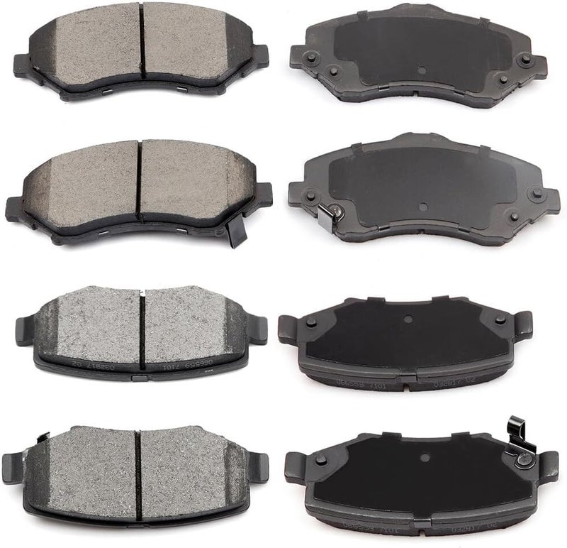 ECCPP D1273-8389 D1274-8390 Front & Rear Ceramic Disc Brake Pad Set for Dodge Nitro, Jeep Liberty, and Jeep Wrangler - Image 1