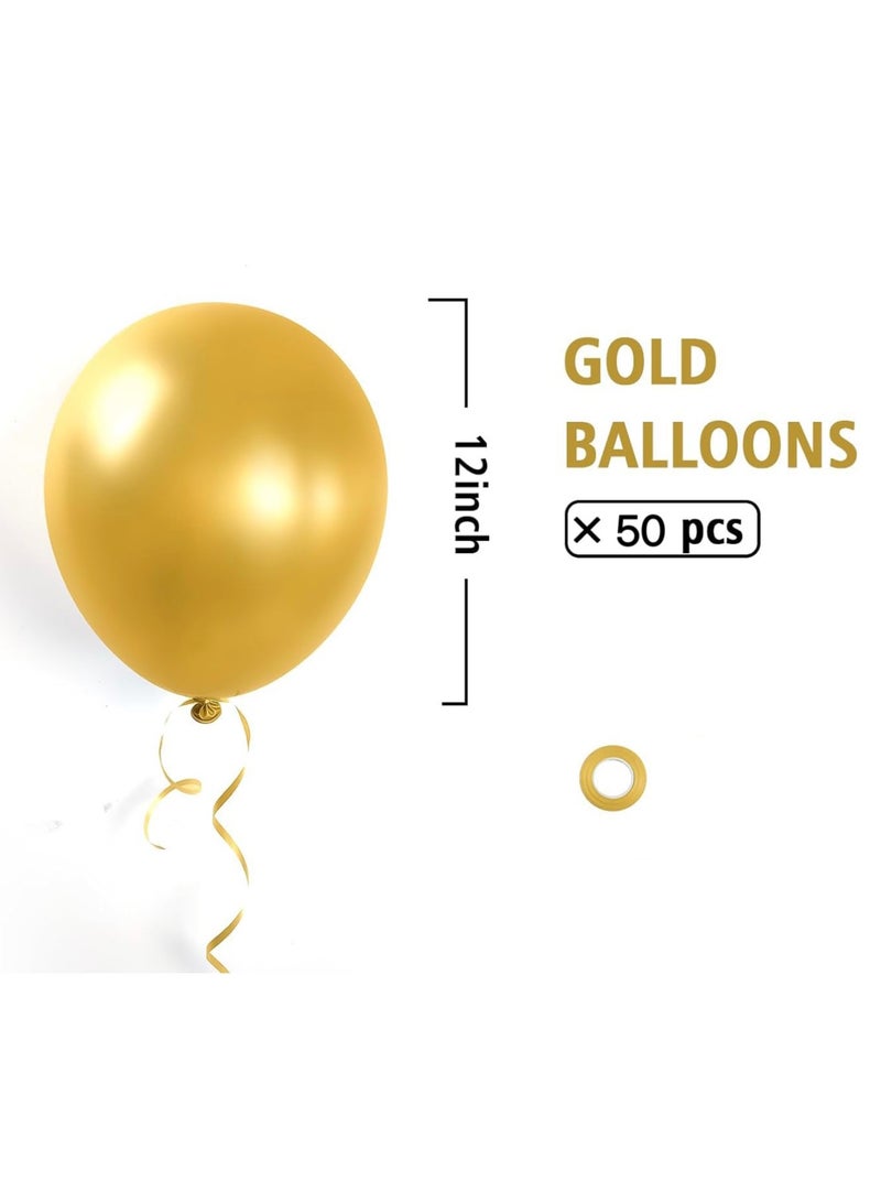 Gold Balloons, Round Latex Arch Decorative Balloons, Suitable for Birthday Parties, Graduation Ceremonies, Engagement Ceremonies, and Wedding Theme Decorations 50PCS*12 Inches - Image 4