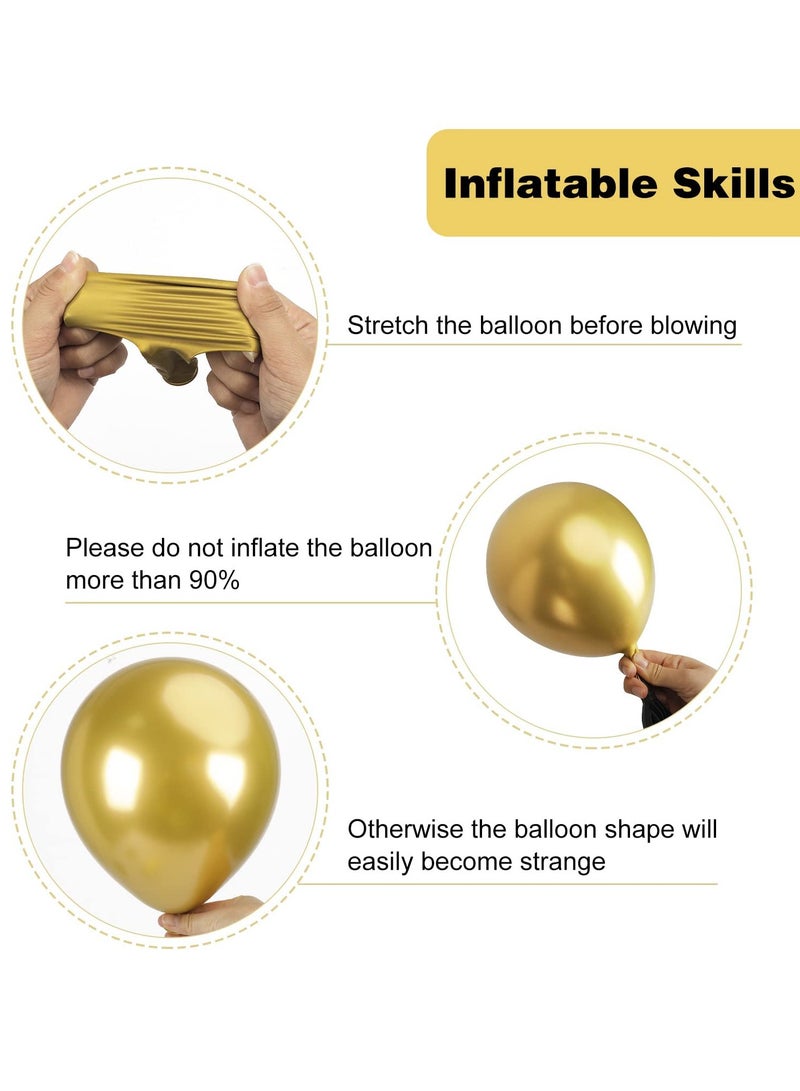 Gold Balloons, Round Latex Arch Decorative Balloons, Suitable for Birthday Parties, Graduation Ceremonies, Engagement Ceremonies, and Wedding Theme Decorations 50PCS*12 Inches - Image 2