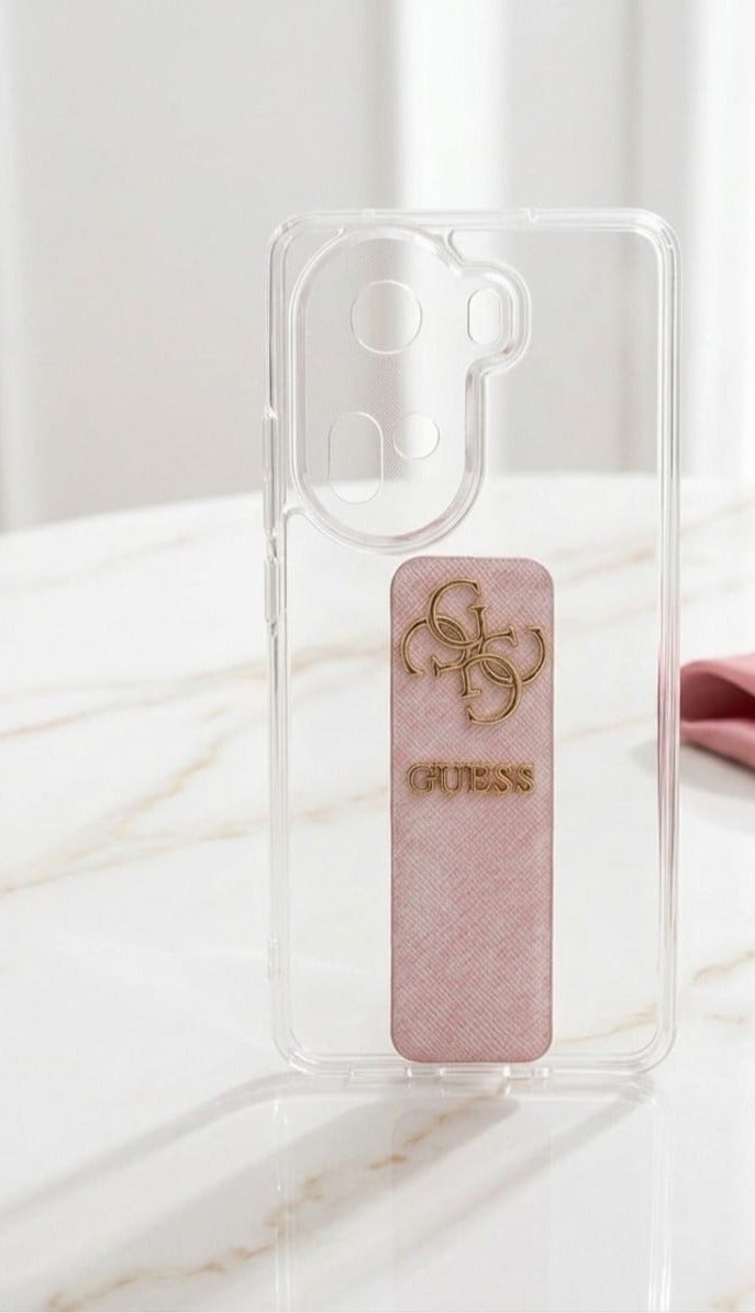 جس جراب شفاف للهاتف (Oppo Reno 11/5G) مصنوع من مادة TPU أنيقة وخفيفة الوزن مع مسند شفاف للنساء والفتيات. - Image 3