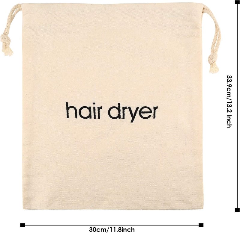 ERKXD Hair Dryer Bags Drawstring Bag Container Hairdryer Bag for travel bathroom (White) - Image 2